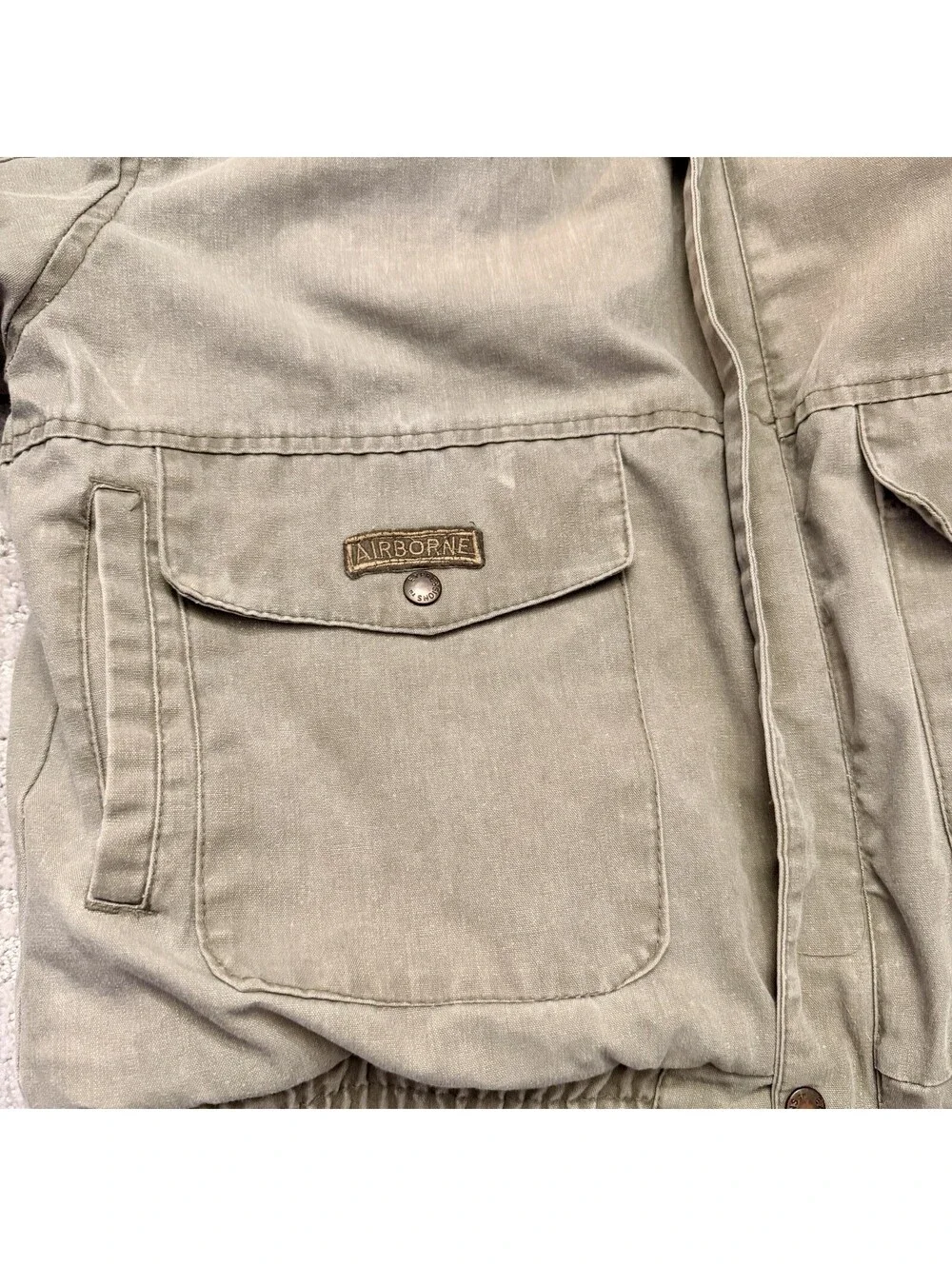 Vintage Expressions Men’s Military Bomber Jacket Green M Airborne Embroidered